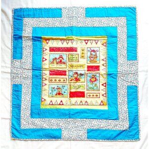 Handmade baby Crib Blanket Dogs, Mice, Hearts 39" x 37"